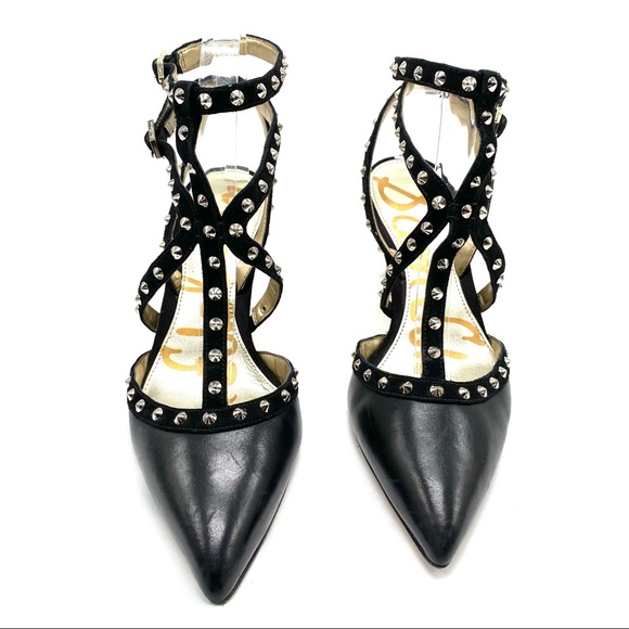 Sam Edelman Ocie Leather studded heels size 7.5 - Picture 12 of 15